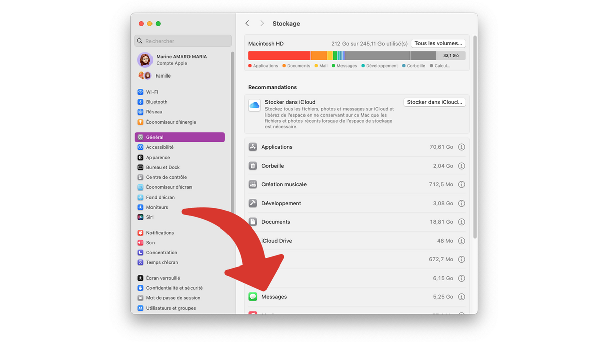 Choisir une catégorie comme Messages libérer de l'espace sur votre Mac © Clubic