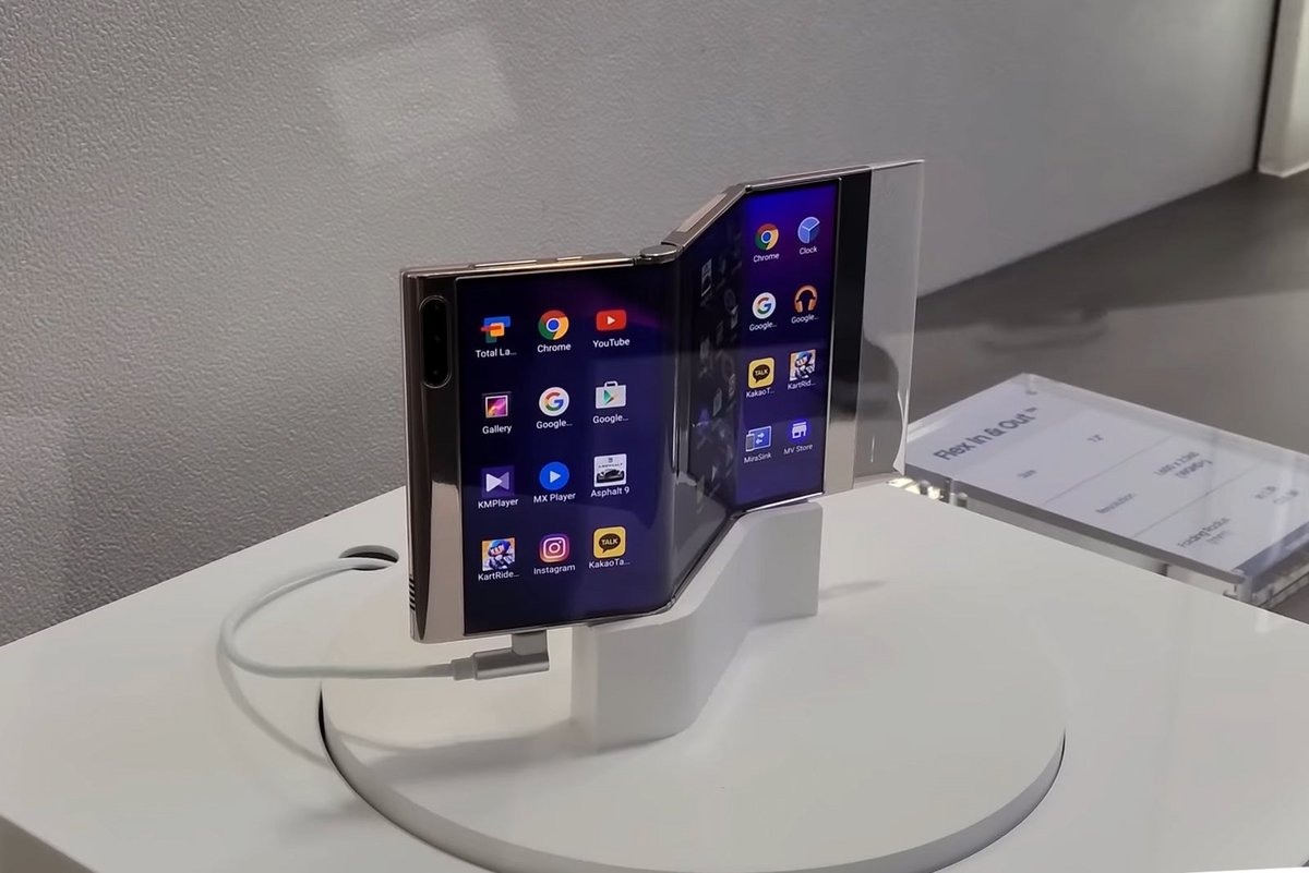 Un prototype du pliable en 3 de Samsung. © Samsung