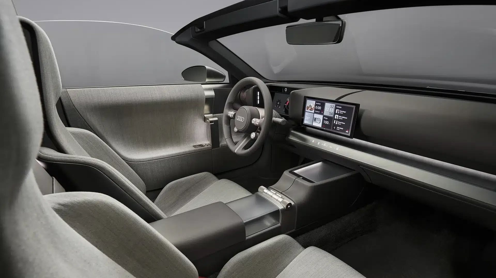 La petite dalle de la Concept C sait se cacher quand on a plus besoin d'elle. © Audi