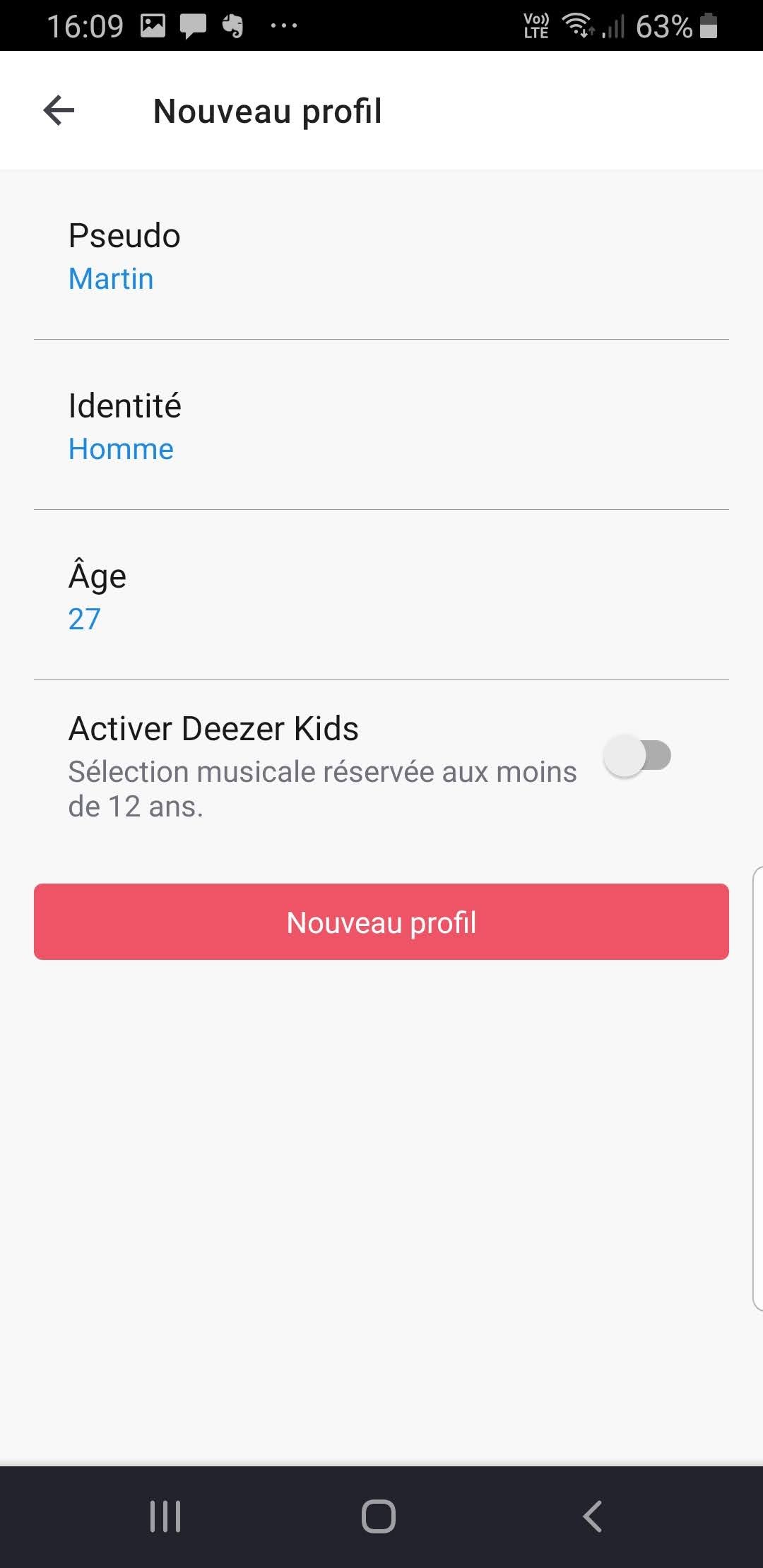 Deezer compte famille