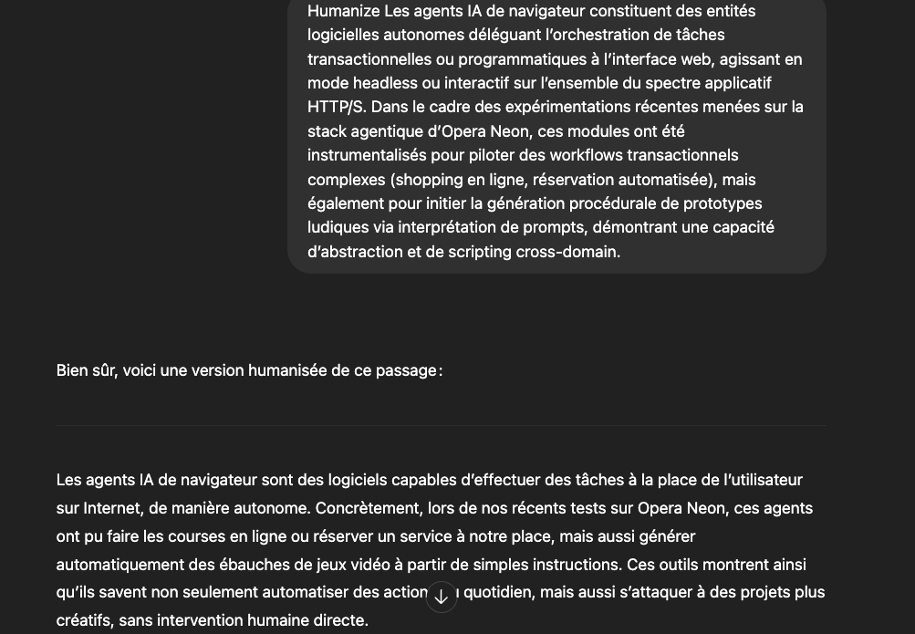 Sur les textes trop jargonneux, le raccourci "humanize" rapporte un peu de simplicité et de lisibilité. © Clubic