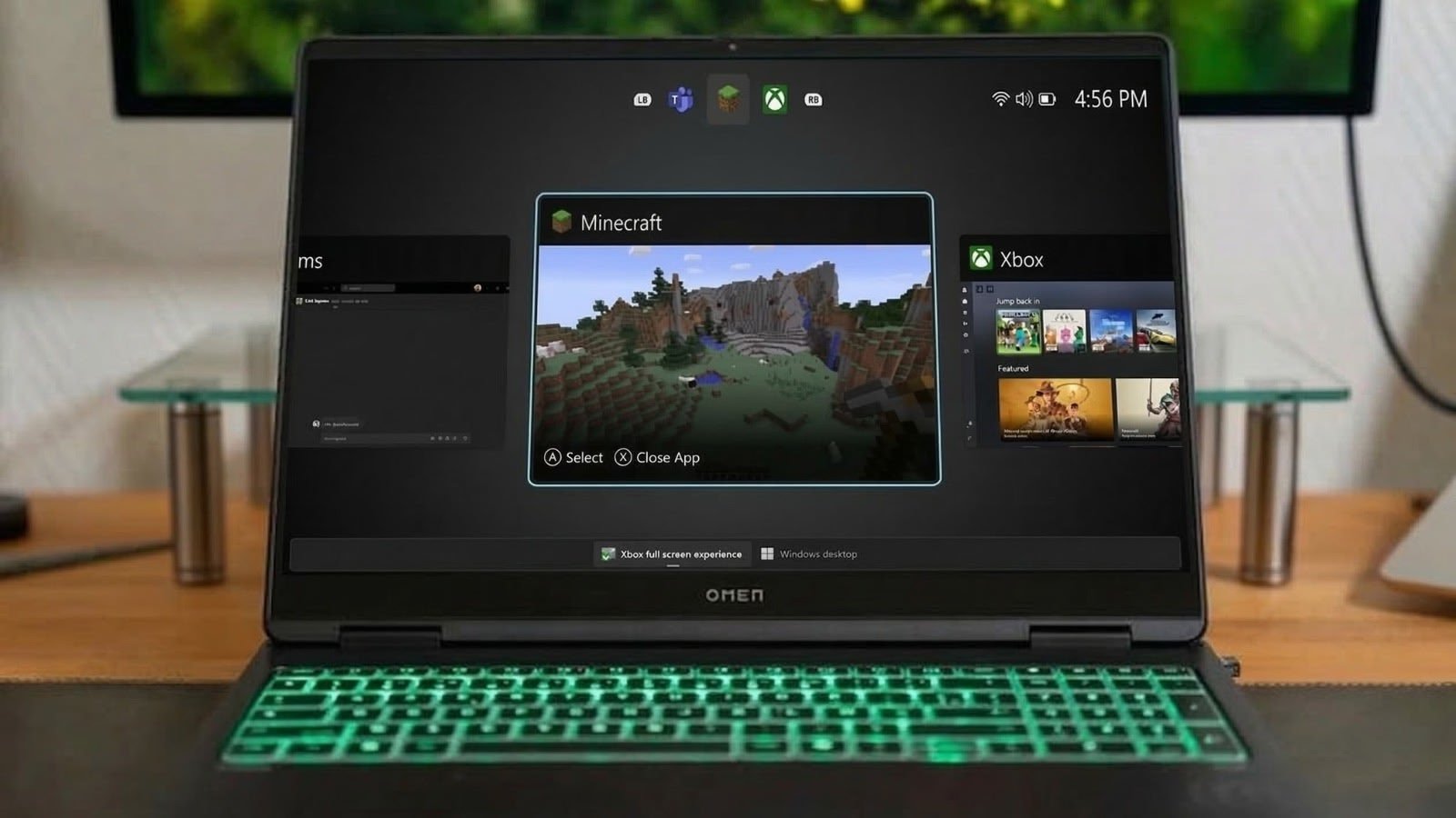 Mode Xbox sur un portable HP Omen © Naïm BADA