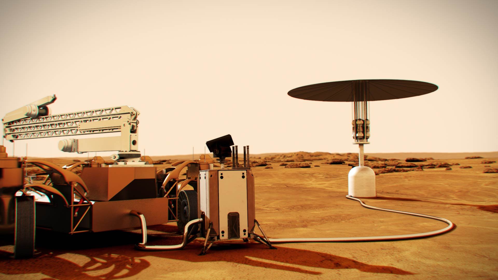 Exemple d'un système de fission nucléaire sur Mars © NASA