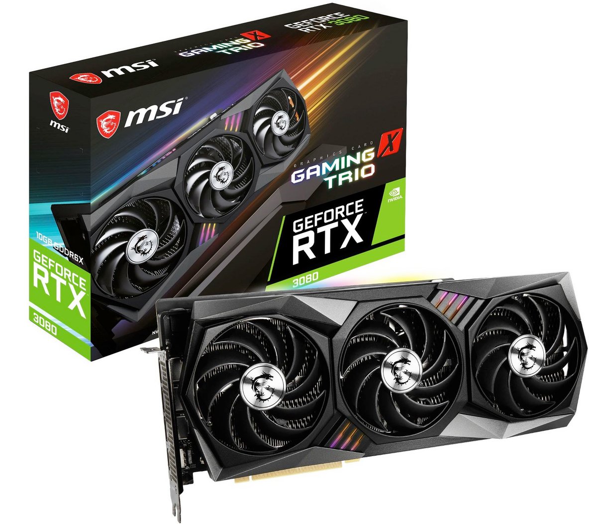 Un peu chère comparée à la Founders Edition, cette RTX 3080 Gaming X Trio reste une belle réussite © MSI