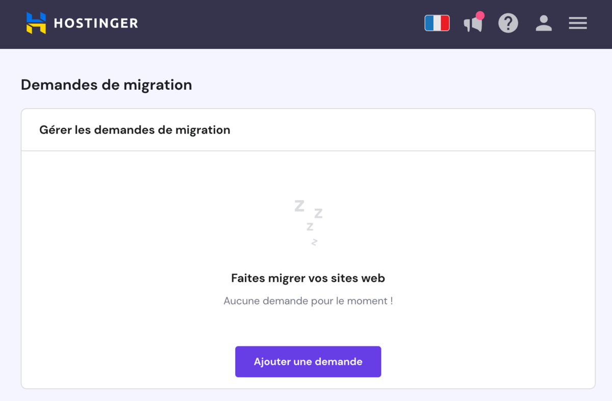 Migration site Web - Hostinger