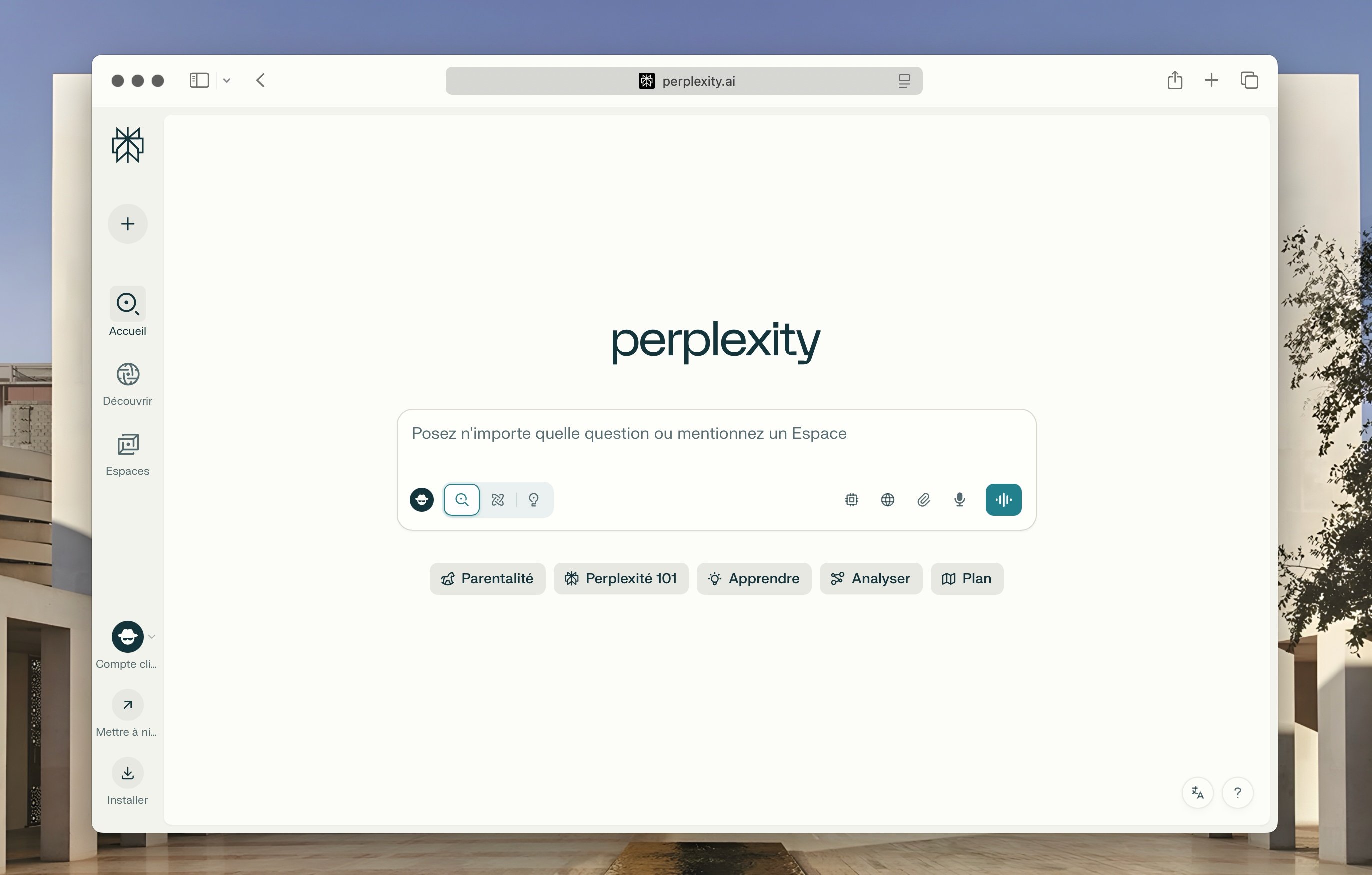 L'interface de Perplexity. ©Clubic