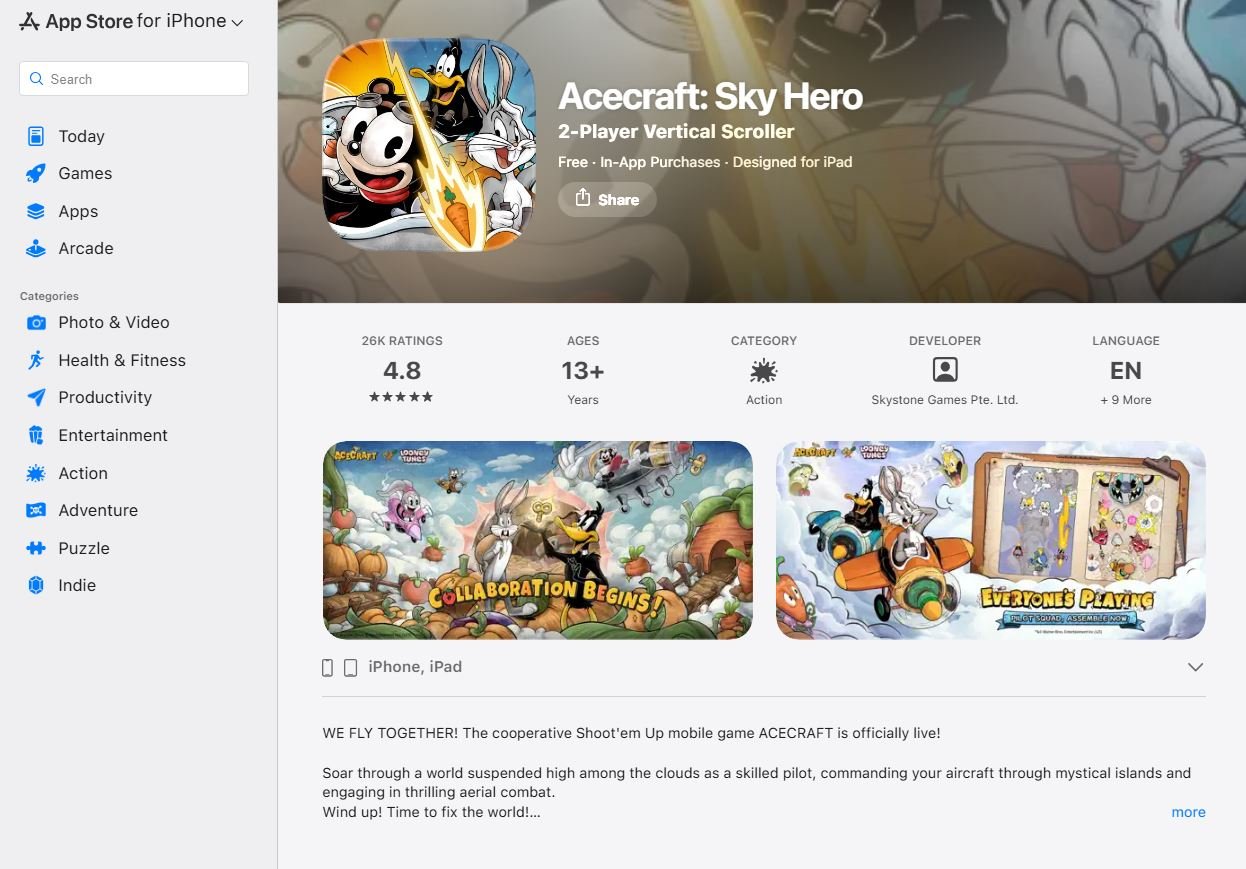 Il est possible de visualiser la fiche d'une application, mais pas (encore ?) de la télécharger. ©Apple