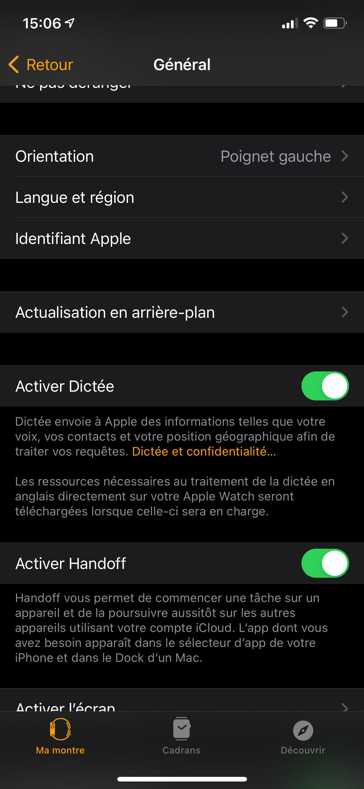 Apple Watch Actualisation