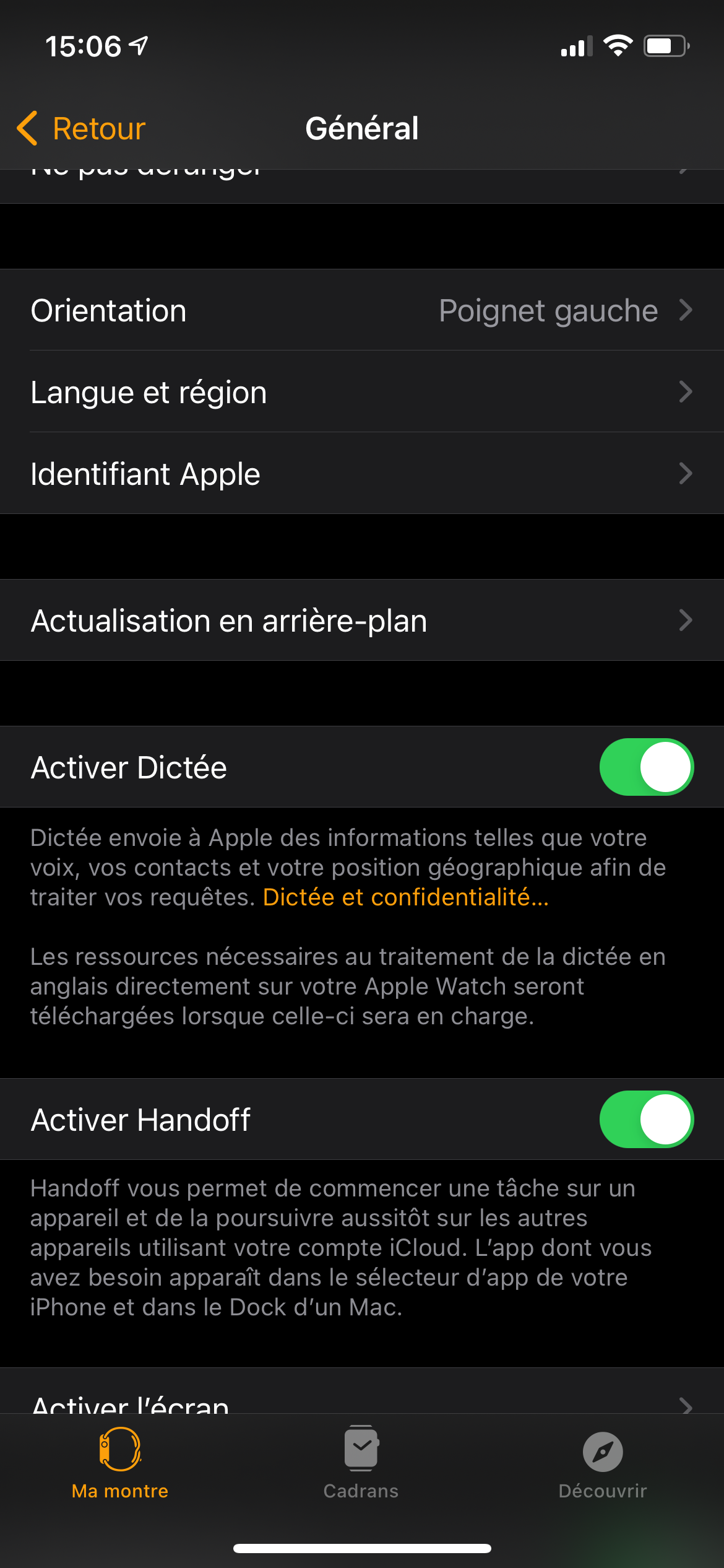 comment optimiser la batterie de son apple watch