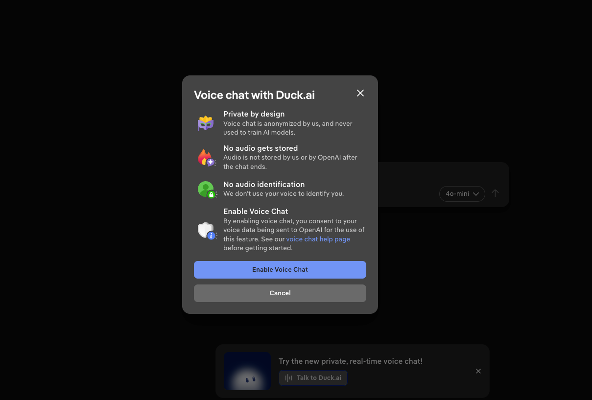 DuckDuckGo introduit des requêtes vocales sécurisées pour son IA