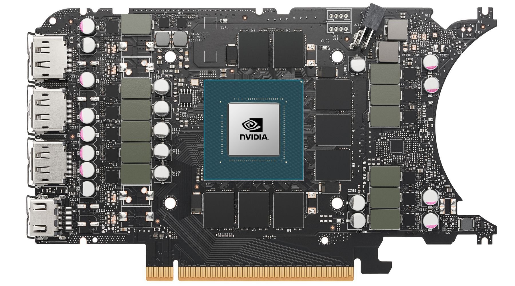 PCB d'une RTX 3070 Ti, pour illustration // © NVIDIA