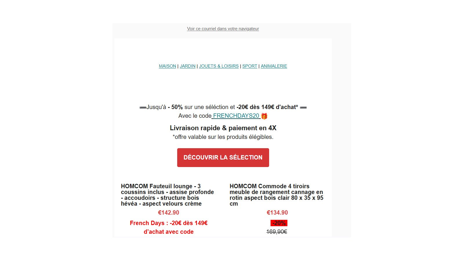 Exemple d'un mail spam publicitaire - © Pascale Duc