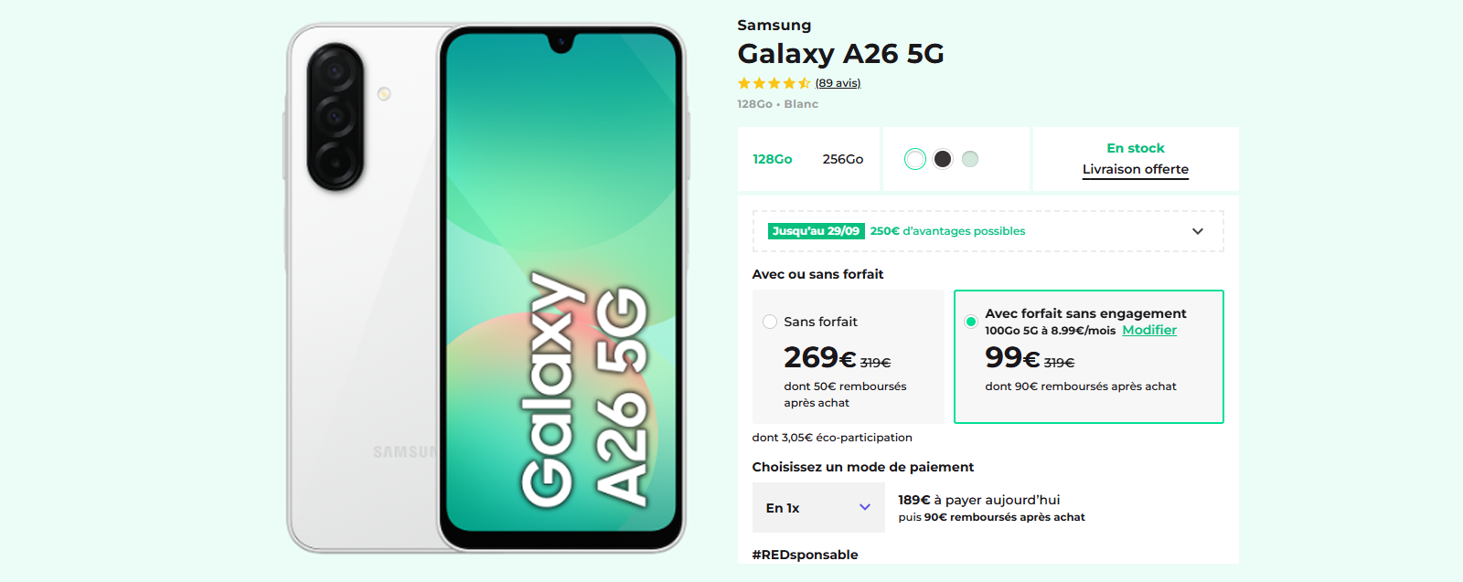 Un smartphone à moins de 100 € avec ce forfait RED by SFR.