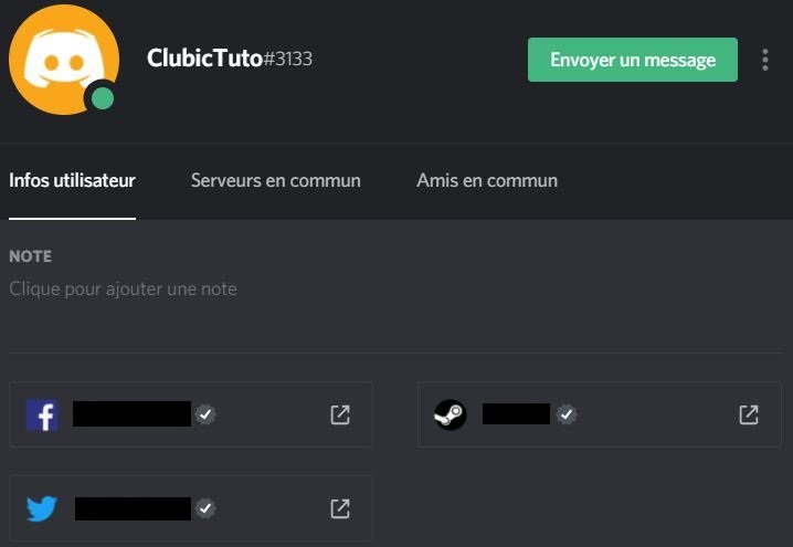 discord connexions comptes profil