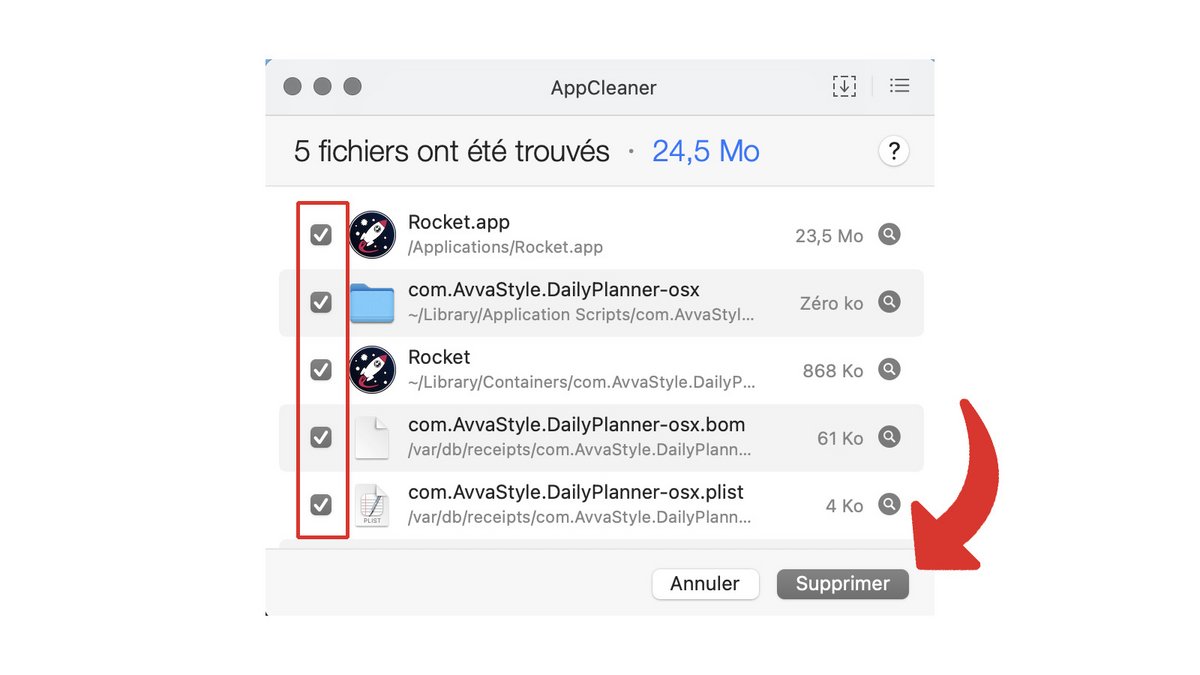 Appcleaner, suppression des fichiers © Pascale Duc pour Clubic