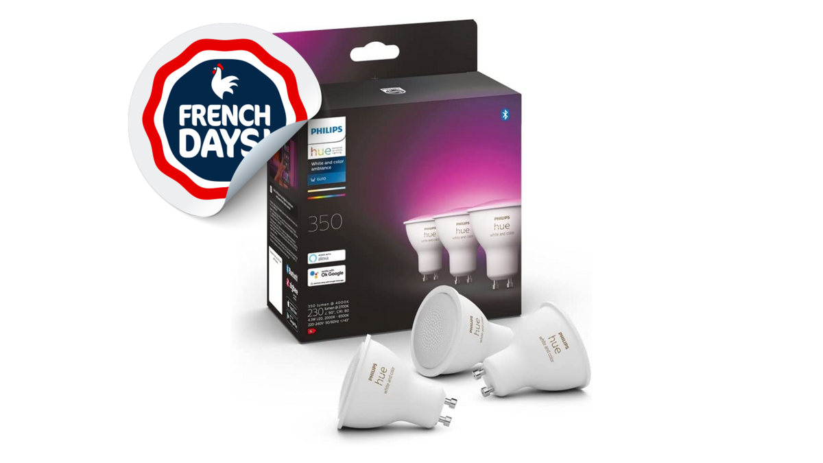 Le pack de 3 ampoules Philips Hue GU10