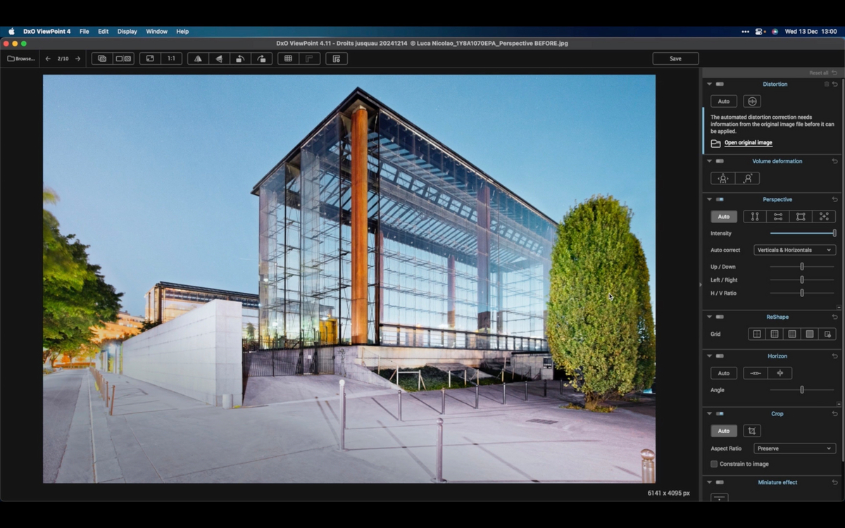 DxO ViewPoint propose des corrections avancées de la perspective et de la distorsion pour redresser les lignes architecturales. © DxO