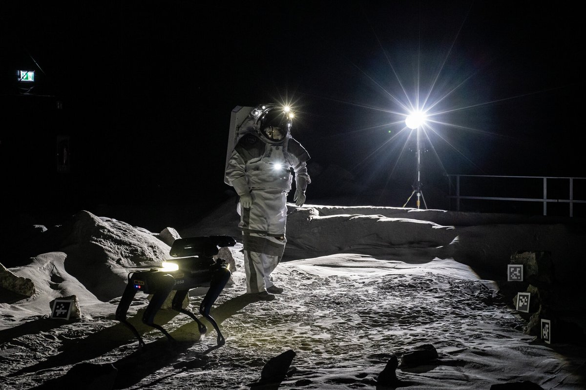 Pour une fois qu'on est d'accord, ces images ont bel et bien été prises dans un studio qui reproduit la surface lunaire ! © ESA/DLR