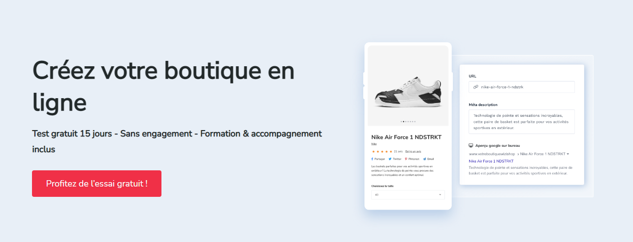 @WiziShop : Offre gratuite pour la création de votre boutique en ligne
