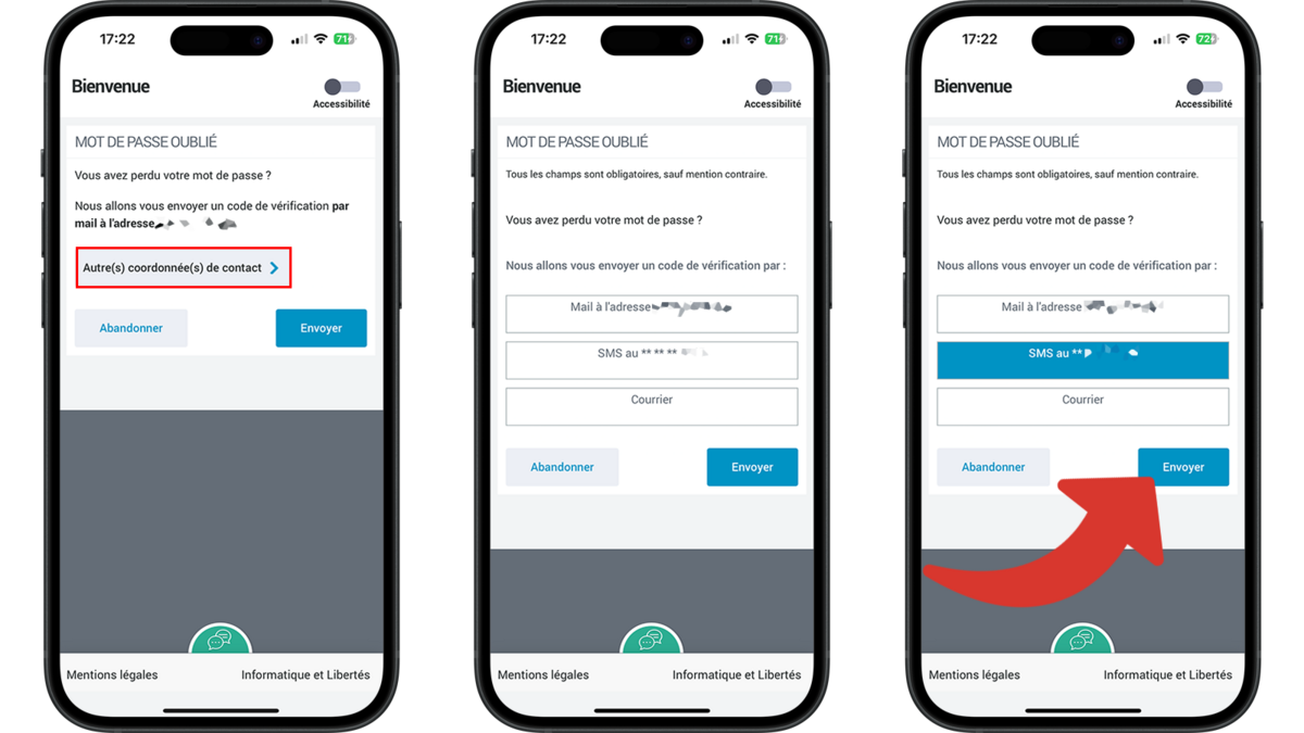 Choisir la méthode d'envoi du code de vérification © Clubic