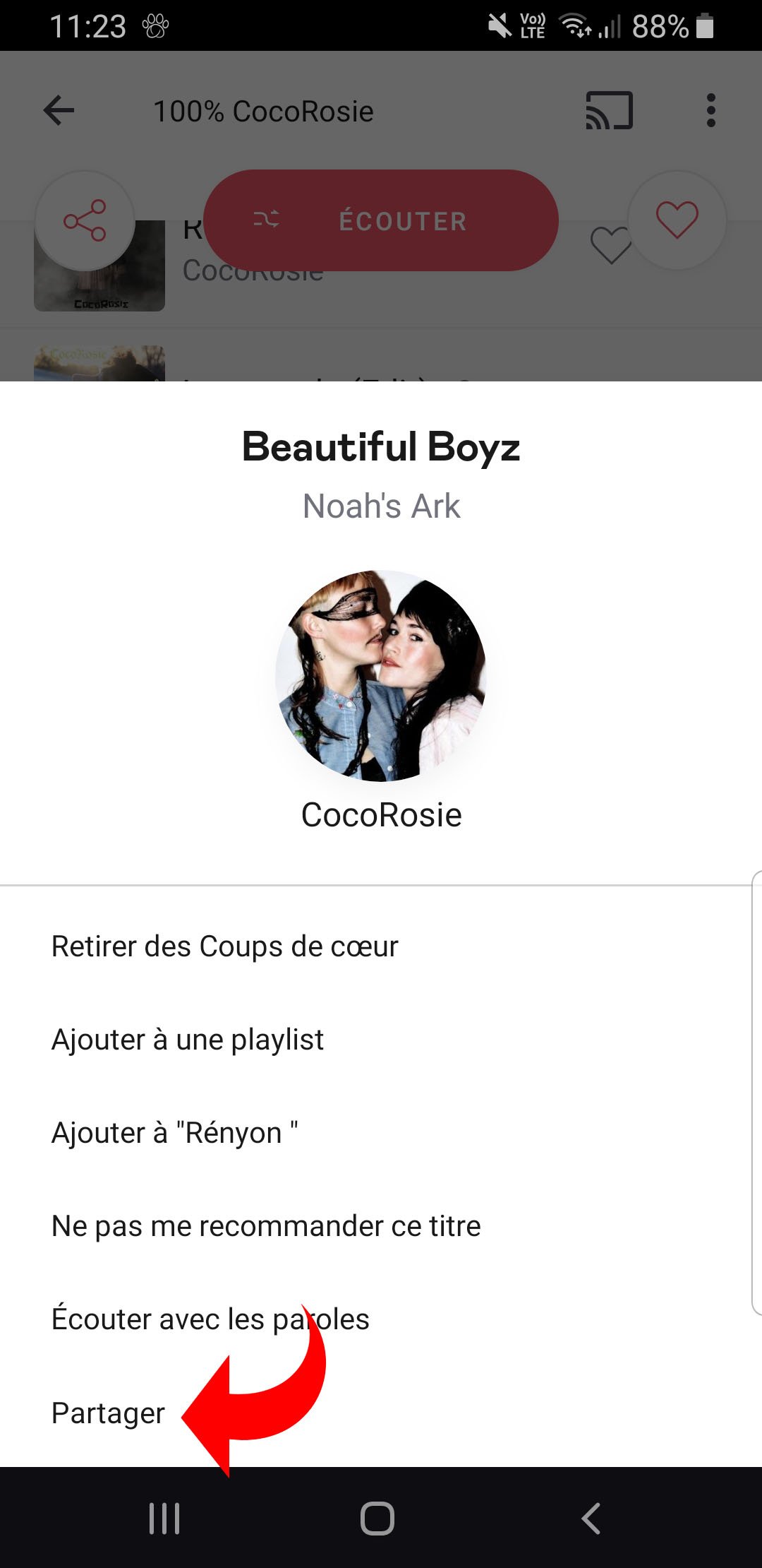 Partage Deezer