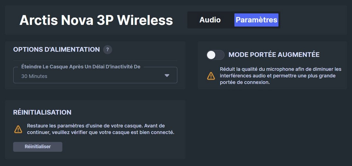 Les options d'alimentation du Arctis Nova 3P - © Charles Gouin-Peyrot pour Clubic