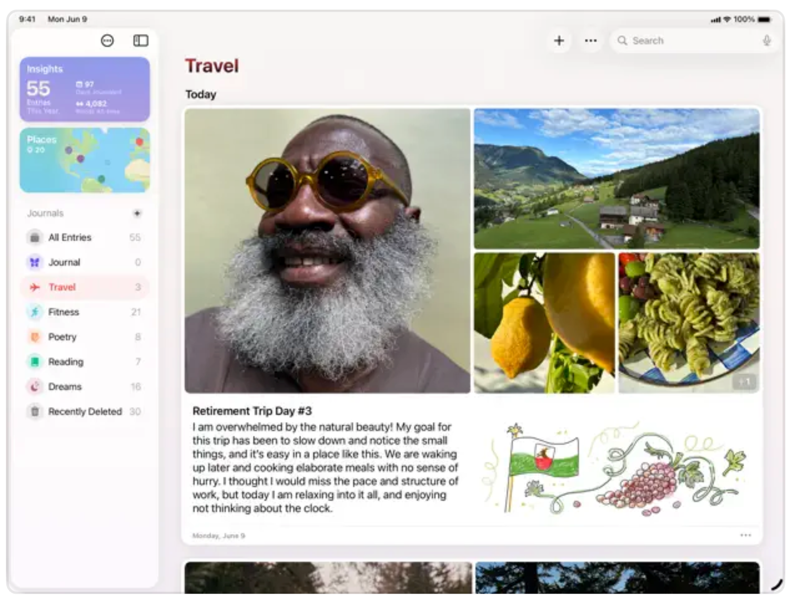 L'application Apple Journal deviendra bien plus intéressante sur iPad et Mac ©Apple