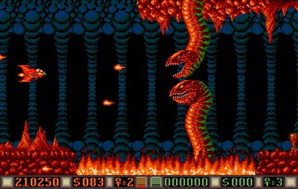 Blood Money : la version Amiga se reconnaît aux fonds bien plus riches que sur Atari ST © DMA Design