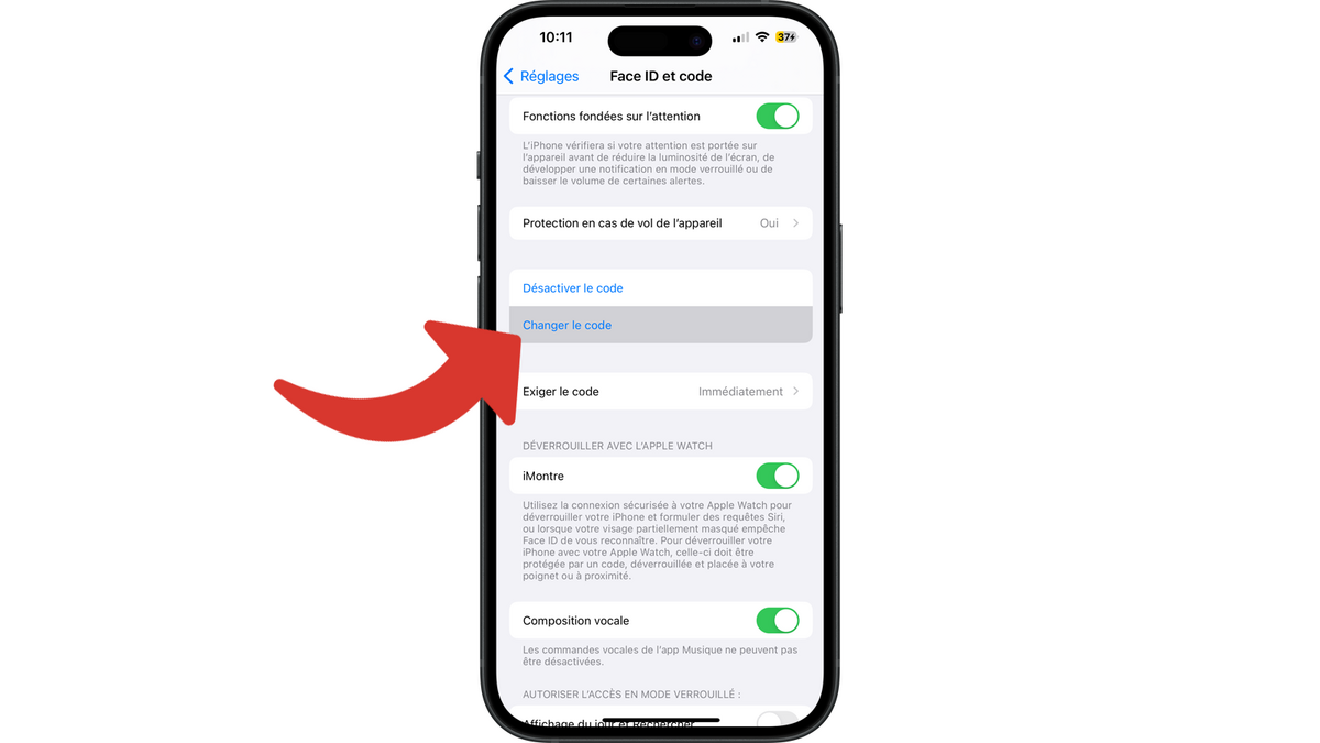 Commencer à changer le code de déverrouillage de l'iPhone © Clubic