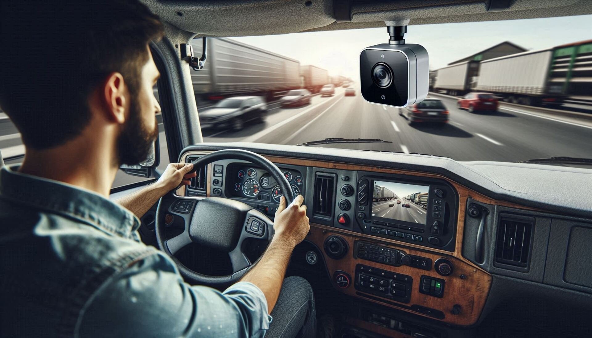 Les chauffeurs ne peuvent pas se laisser "surveiller" comme ça par une caméra intelligente © Microsoft Designer x Clubic