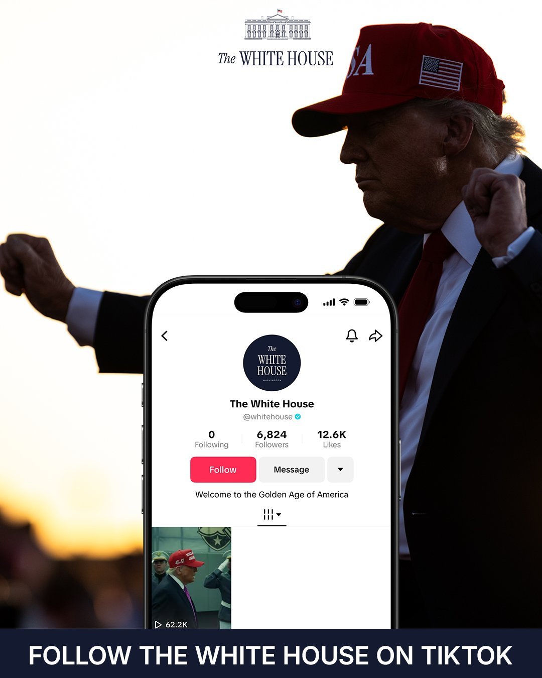 La Maison Blanche fait la promotion de son compte TikTok sur d'autres canaux. © Maison Blanche