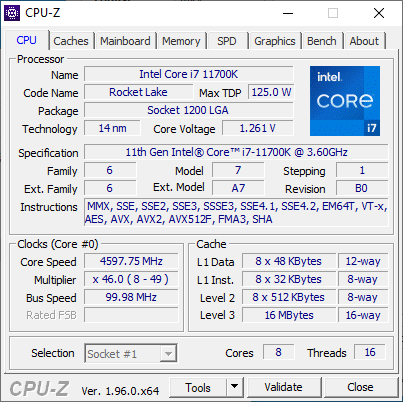 Intel Rocket Lake-S Core i7-11700K