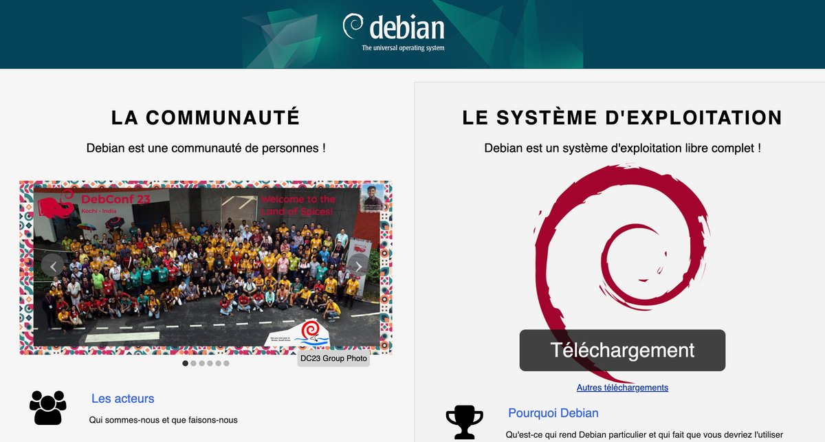 Un système d'exploitation reposant sur une communauté investie © Debian Project