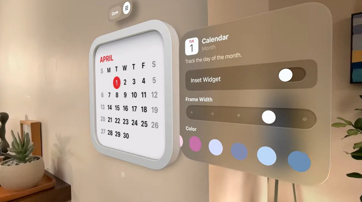 La personnalisation atteint un niveau inédit avec des options de largeur de cadre, de couleur et de profondeur.  © Apple