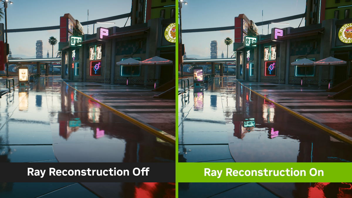 La reconstruction de rayons par l'exemple : le cas Cyberpunk 2077 © NVIDIA