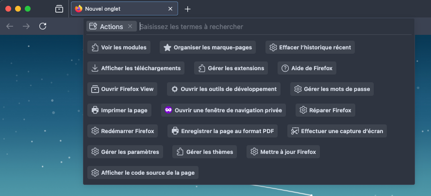 Des actions directes depuis la barre d'adresse ©Clubic
