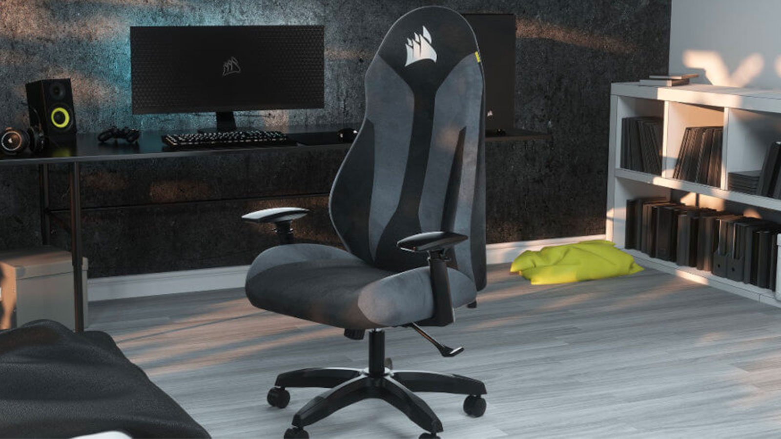 La chaise gaming Corsair TC60 Fabric en promo chez Rue du Commerce.