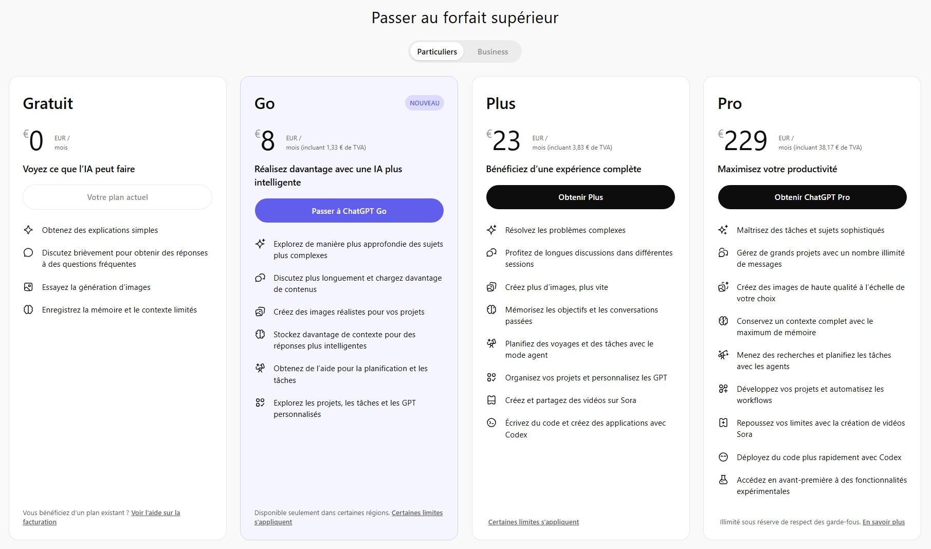 ChatGPT Go est proposé au prix de 8€/mois en France. ©OpenAI