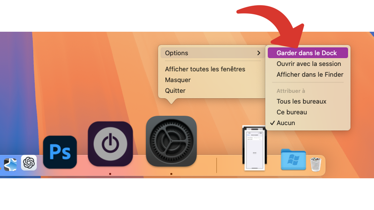 Garder une application dans le Dock © Clubic