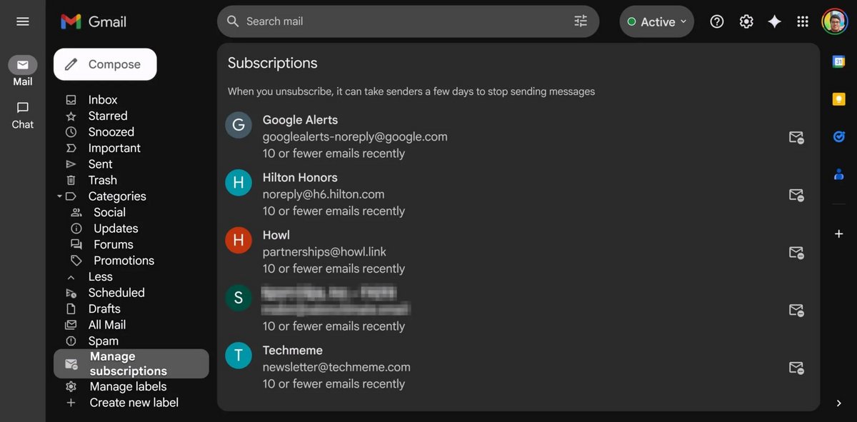 Une nouvelle page des abonnements, repérée par le site Android Authority. ©Android Authority / Google