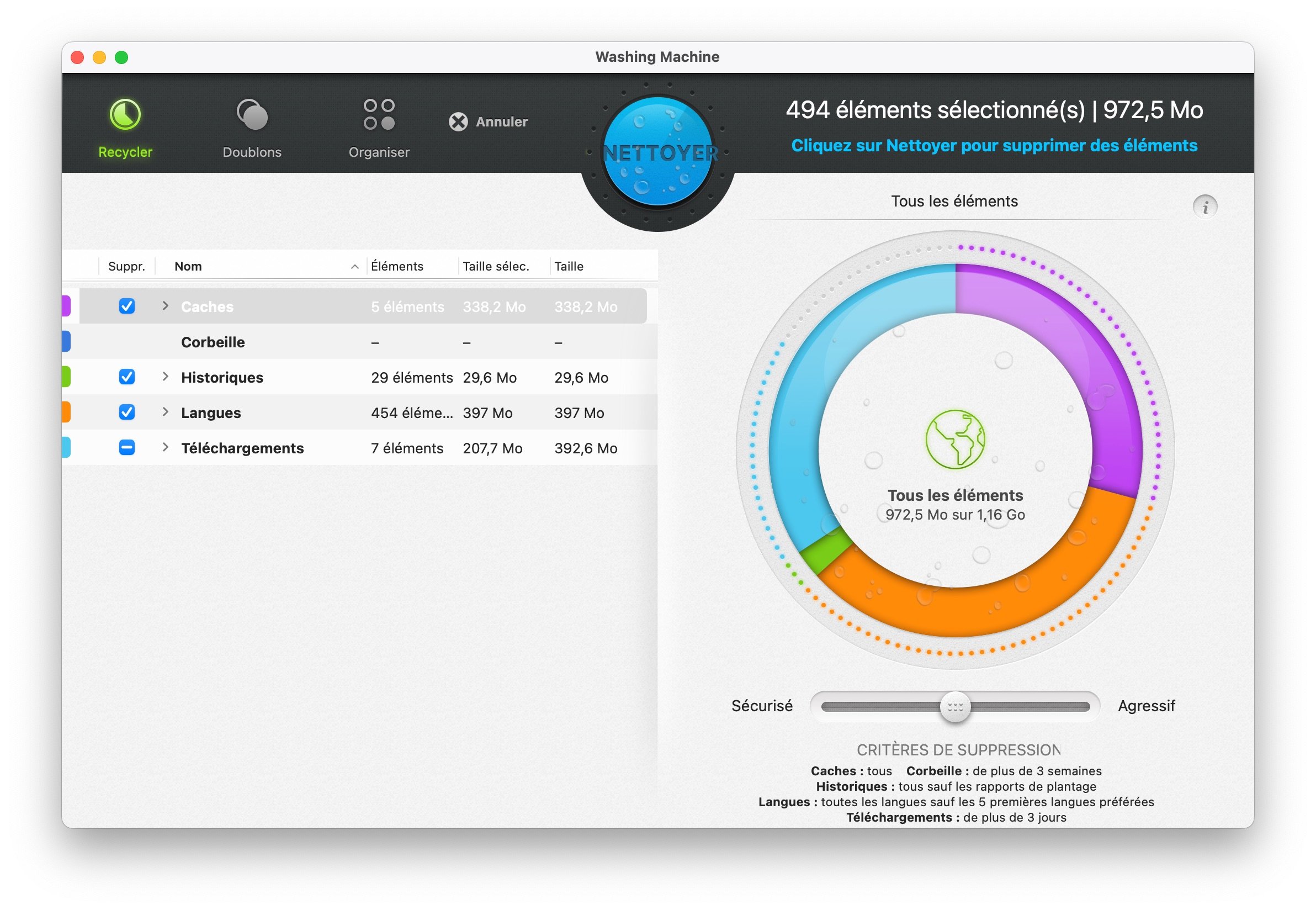 L'interface de Mac Washing Machine X9 est intuitive.