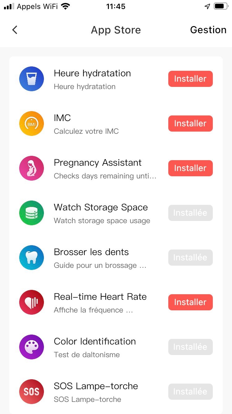 Un « App Store » fait son apparition sur l’application Amazfit. – ©Johan Gautreau pour Clubic