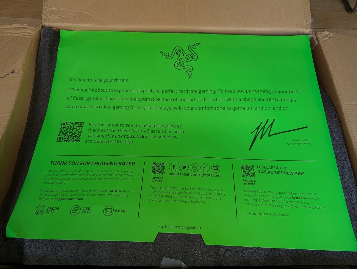 Fauteuil Razer Iskur V2 mot du président