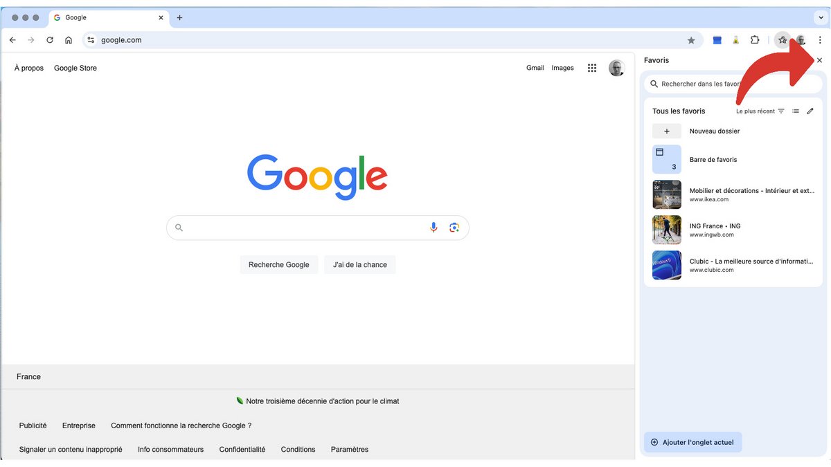 Fermer les favoris Chrome © Pascale Duc pour Clubic