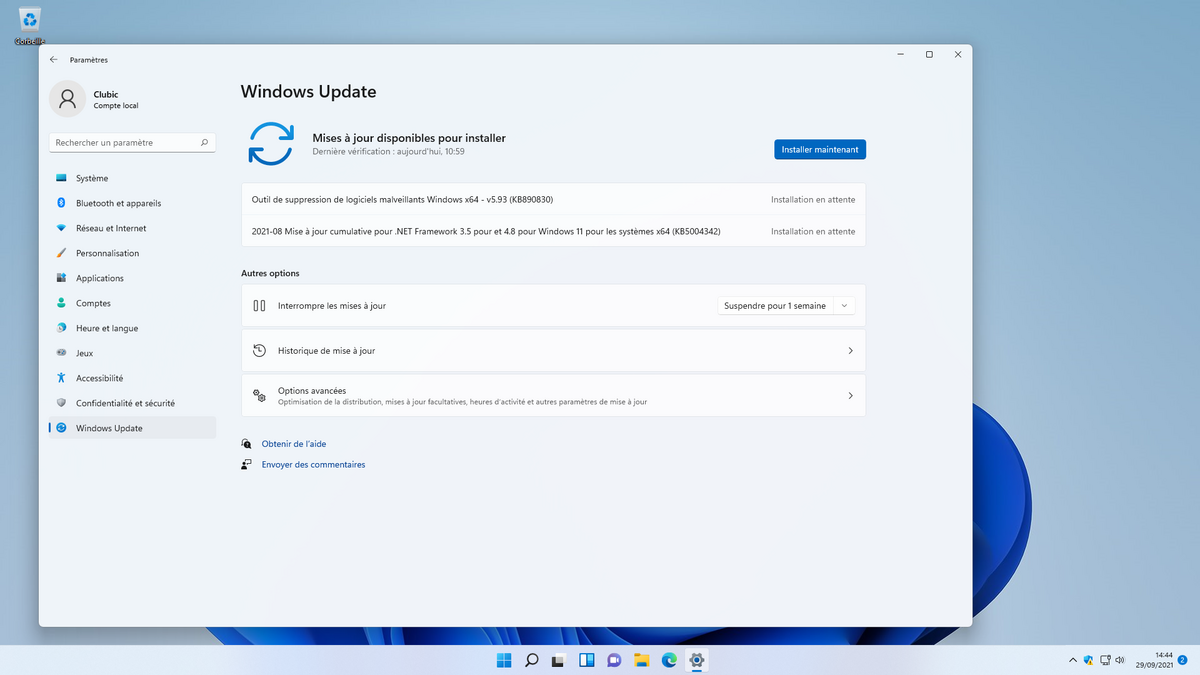 Un Windows Update au goût du jour sur Windows 11