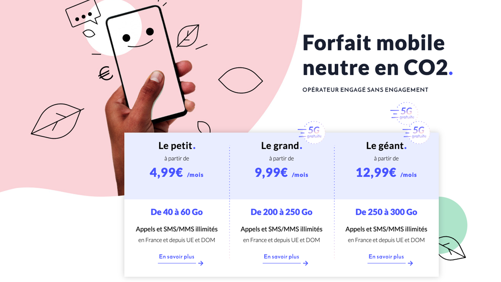 Les différents forfaits proposés par Prixtel @Prixtel