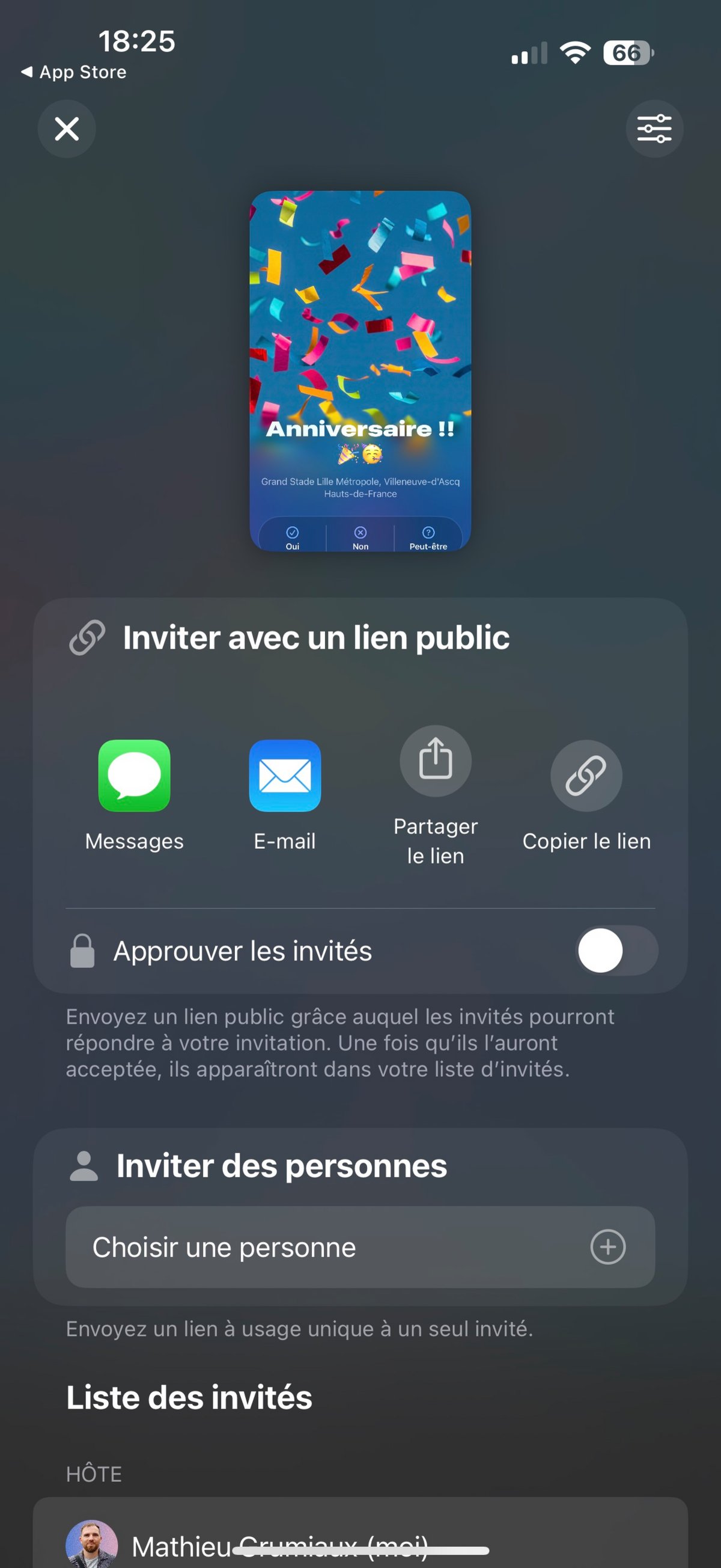 Invitations Apple Partage