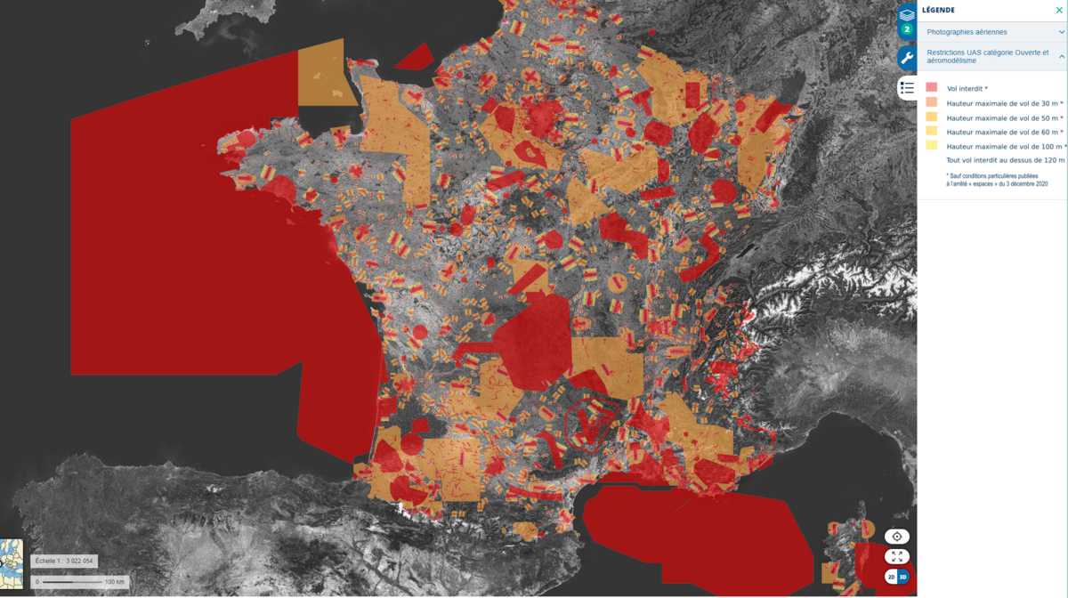  © Zone des restrictions de survol/Géoportail
