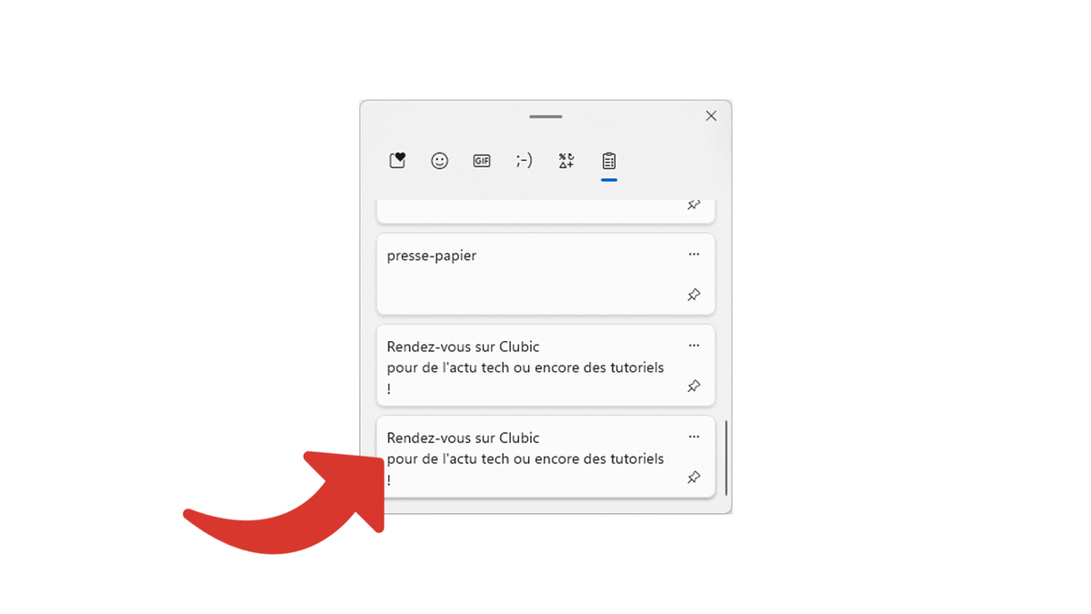 Choisir un élément à coller dans l'historique du presse-papiers © Clubic