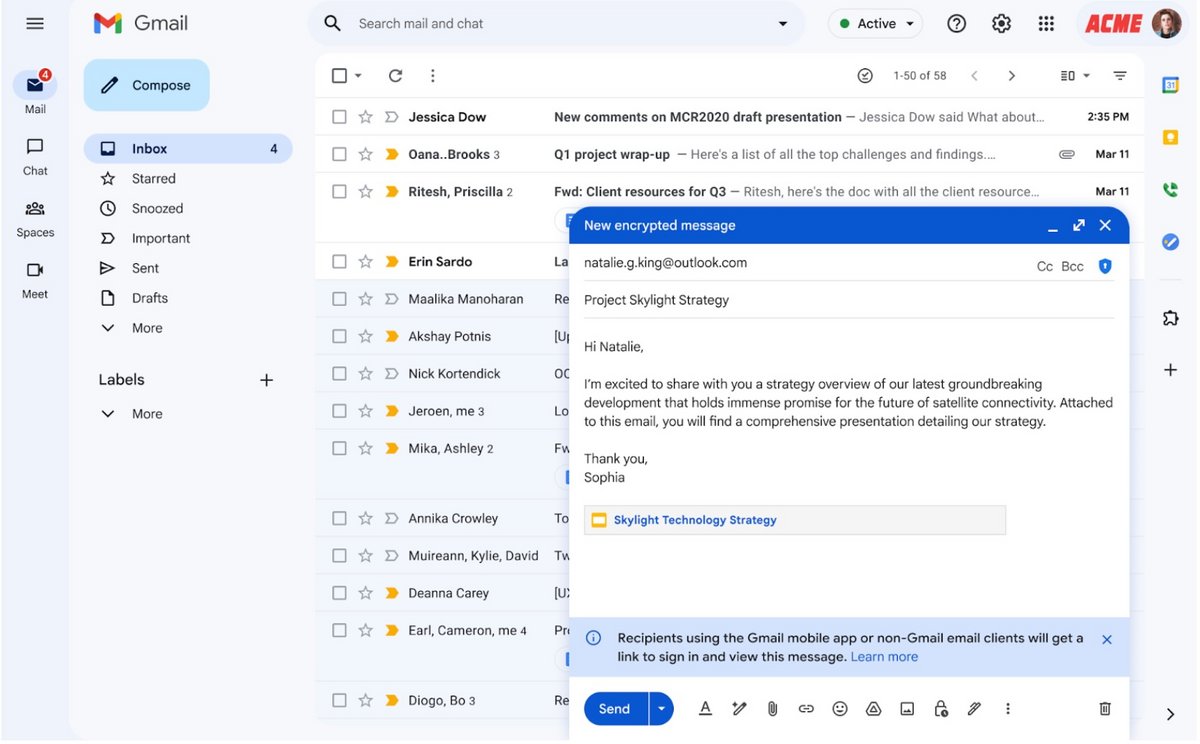 Chiffrez vos messages dans Gmail. ©Google